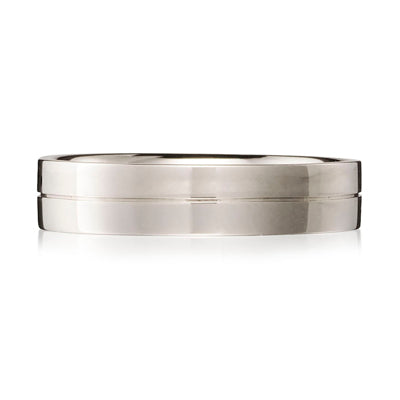 Engraved Flat Court Wedding Ring