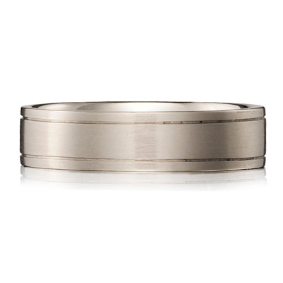 Engraved Flat Court Wedding Ring
