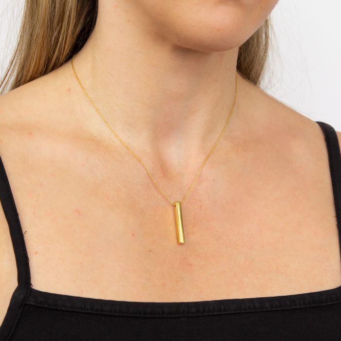 Gold Vertical Bar Necklace
