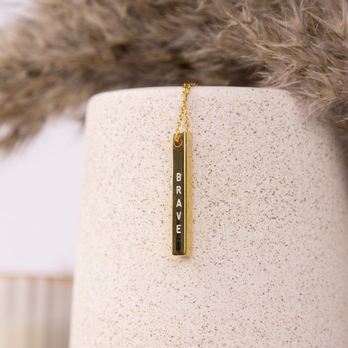 Gold Vertical Bar Necklace