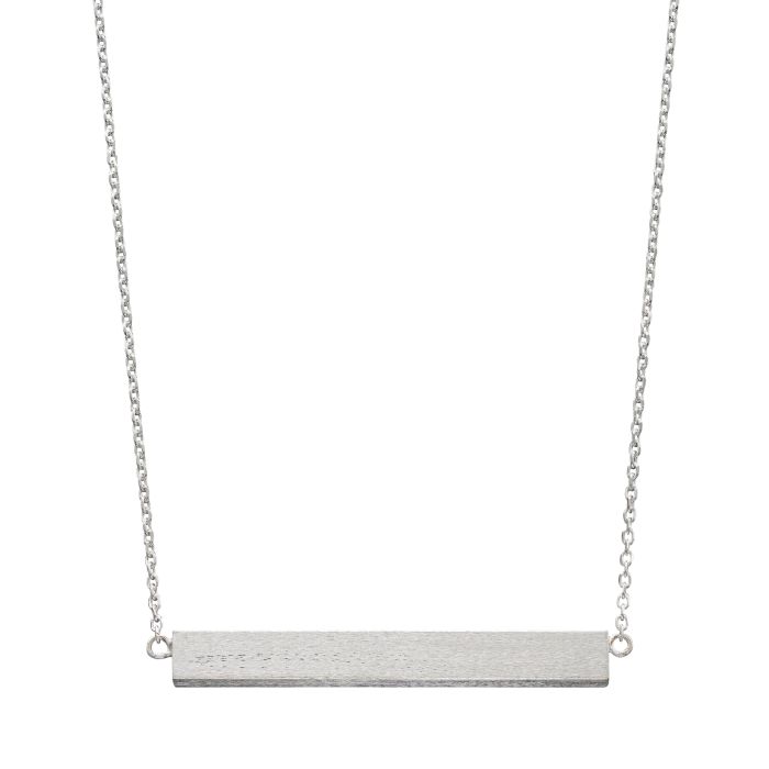 Satin Finish Horizontal Bar Necklace