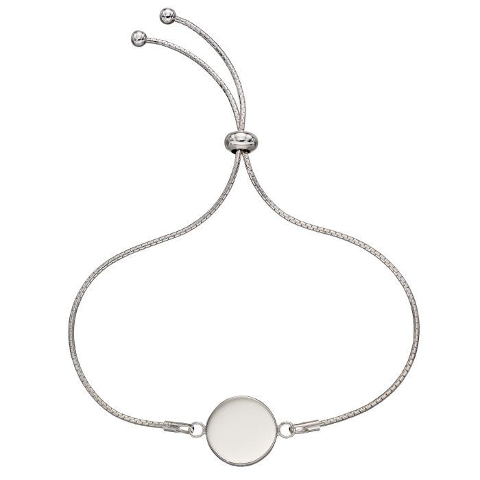 Silver Disc Toggle Bracelet