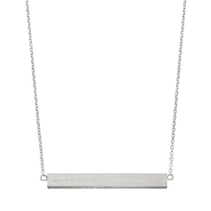 Satin Finish Horizontal Bar Necklace