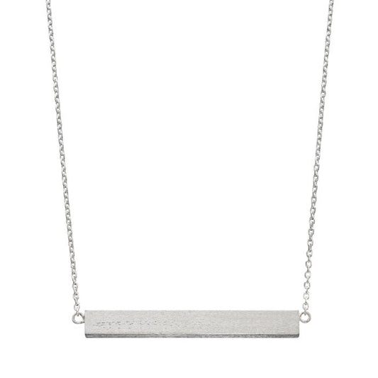 Satin Finish Horizontal Bar Necklace