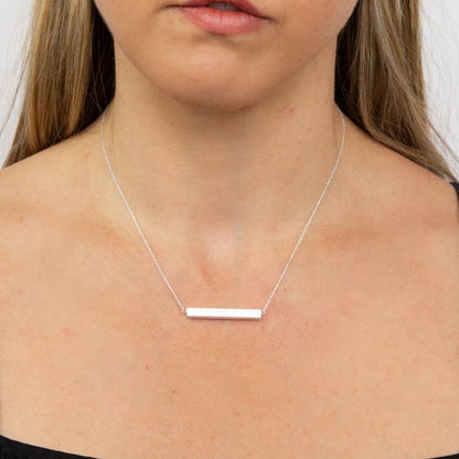 Satin Finish Horizontal Bar Necklace