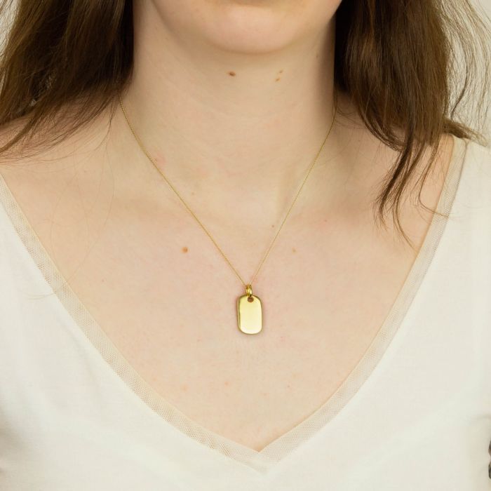 Gold Rounded Rectangle Pendant