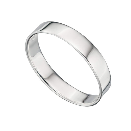 Rounded Silver band ring