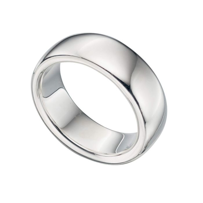 wide solid silver band